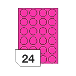 Etikety kolečka 40 mm - růžové