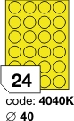 Etikety kolečka 40 mm - žluté