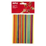 APLI dřevěné špejle, 150 x 5 mm, mix barev - 25 ks
